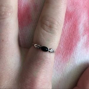 Sterling Silver Ring with black Gem!